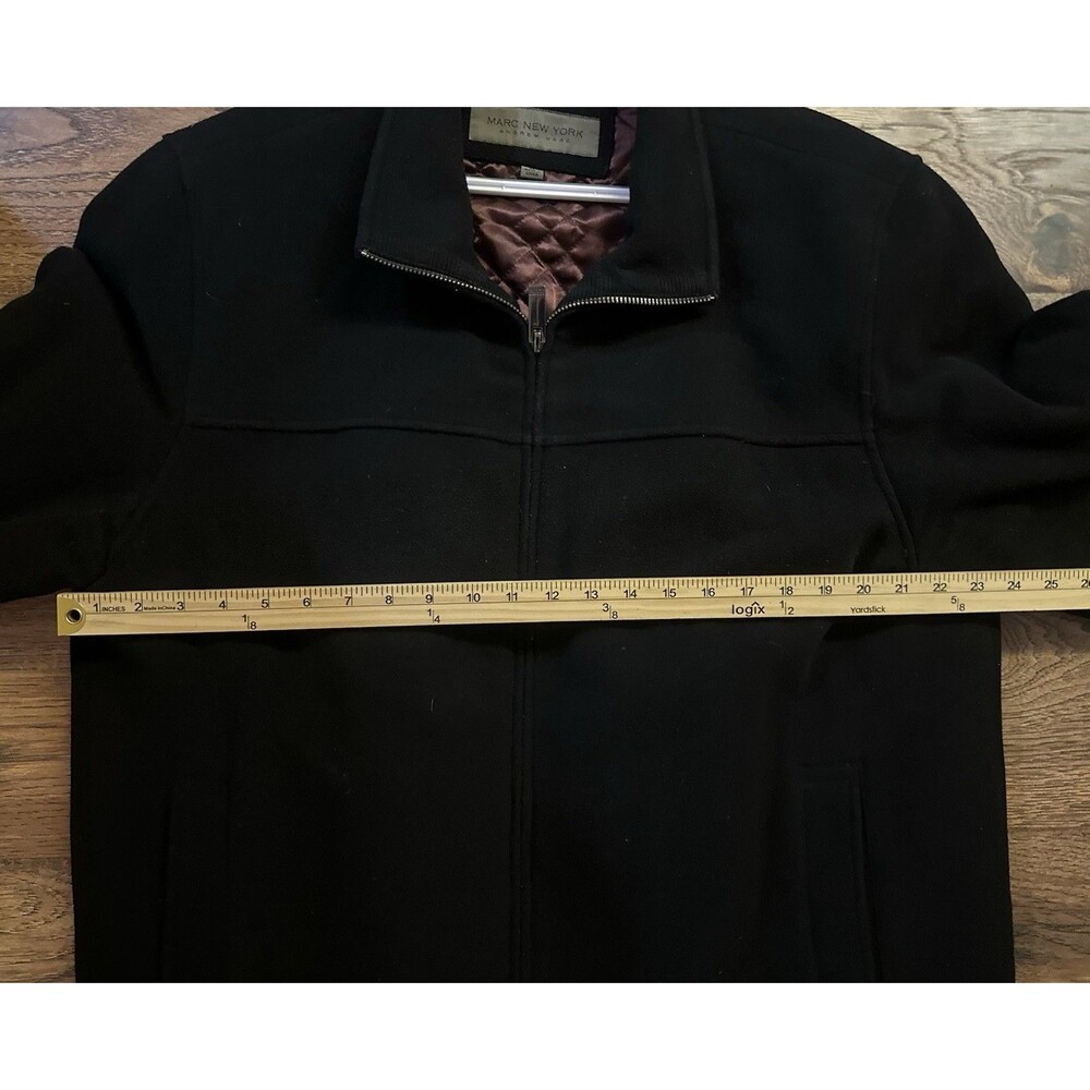 Marc New York Wool Blend Zip Jacket Mens XL Black Quilted Lined - Picture 3 of 8